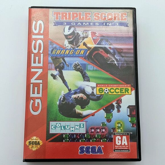Triple Score (Genesis) - Complete in Case (Sega, 1993) Hang-On Soccer Columns - Picture 2 of 9